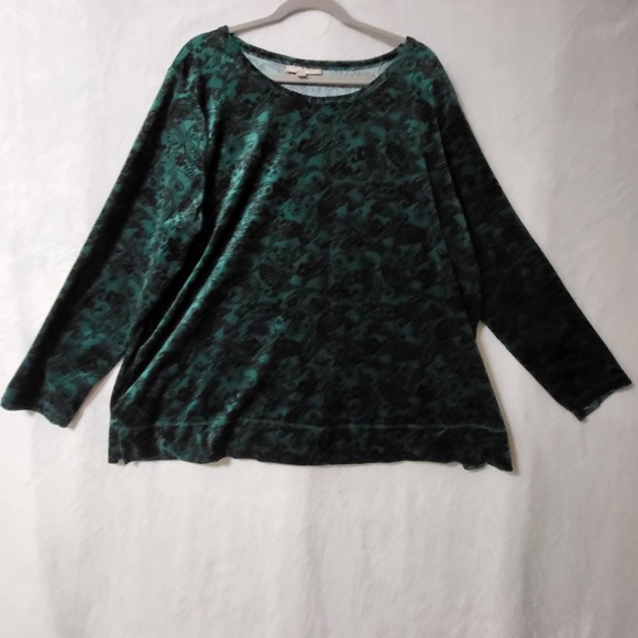Woman Within Sweater Womens 1X 22/24 Paisley Print Pullover Long Sleeve Top - Picture 1 of 13